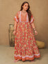 plus-size-printed-tie-neck-flutter-sleeve-maxi-dress-1 OhSoStyled - Sophia's Style-4